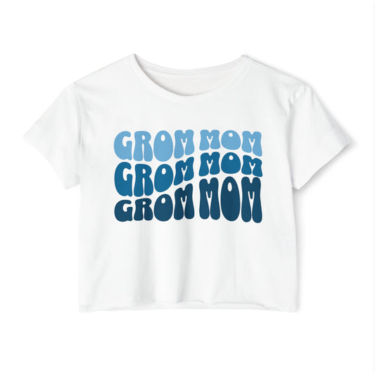 GROM MOM (Cool Blue) - Women's Crop Top