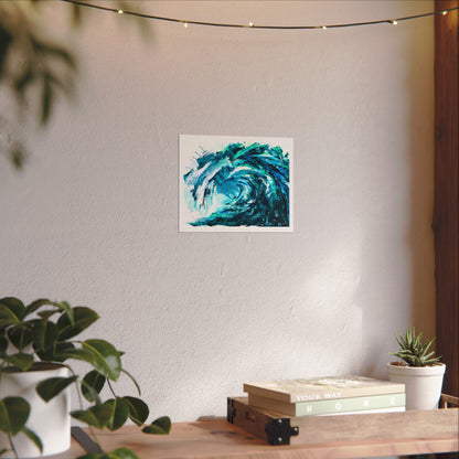 "Too Big" Textured Watercolor Wave Poster