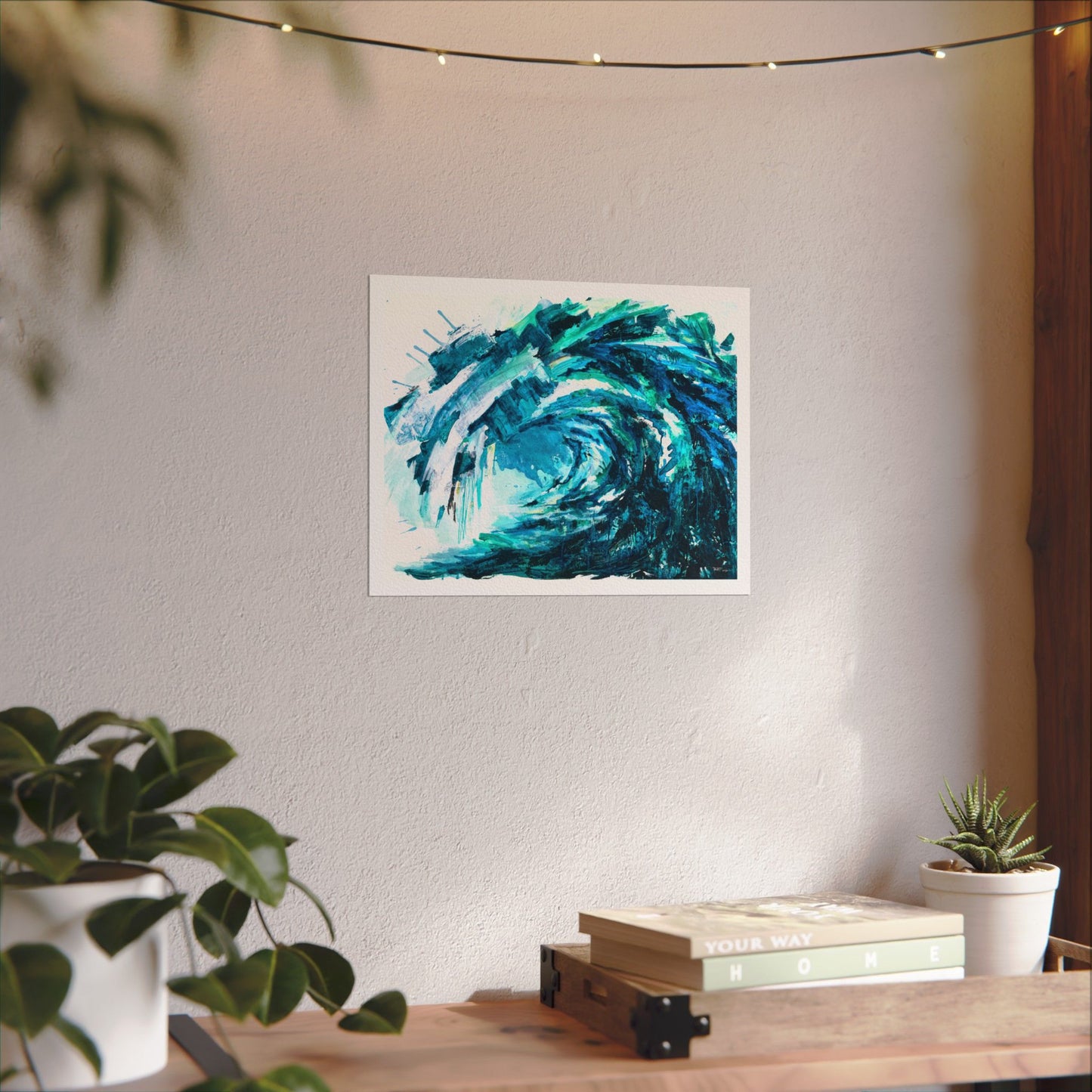 "Too Big" Textured Watercolor Wave Poster