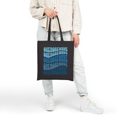 One More Wave (Blue Waves) Cotton Canvas Tote Bag