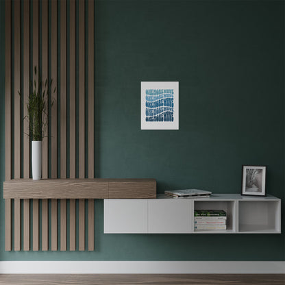 "One More Wave" Blue Rolling Waves Satin Ocean Poster
