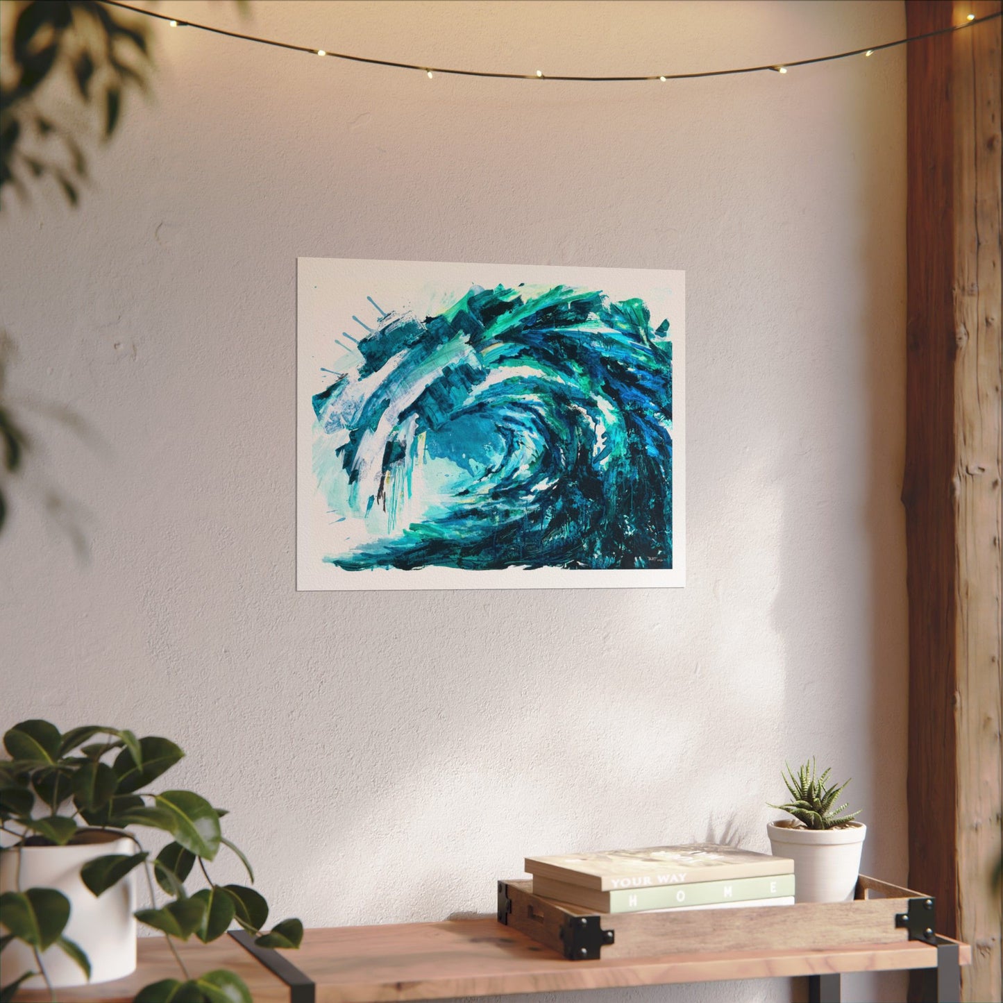 "Too Big" Textured Watercolor Wave Poster