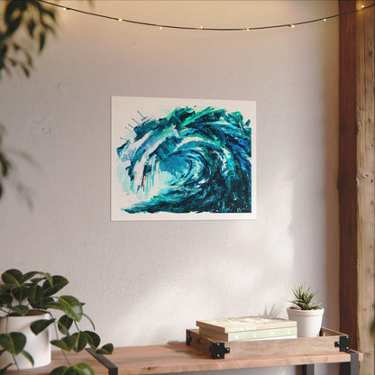 "Too Big" Textured Watercolor Wave Poster