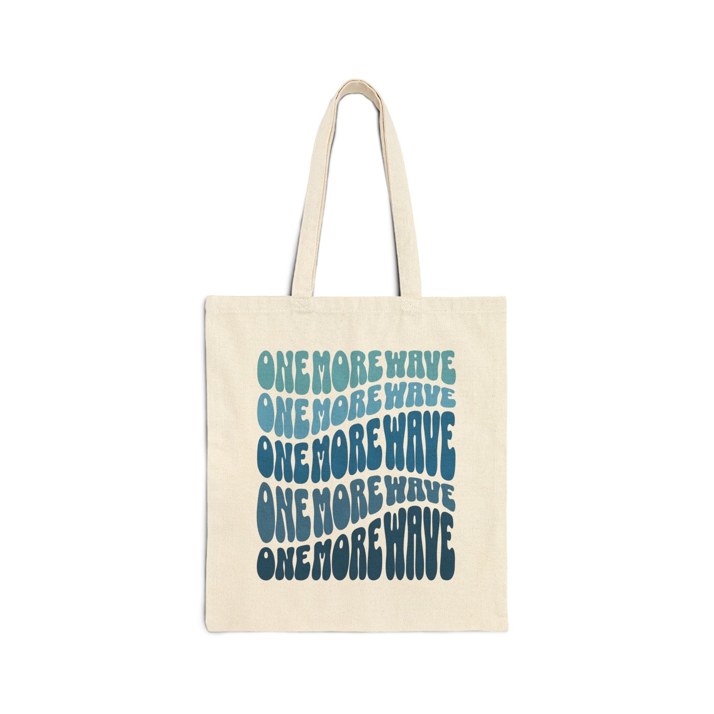 One More Wave (Blue Waves) Cotton Canvas Tote Bag