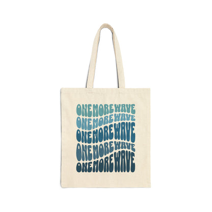 One More Wave (Blue Waves) Cotton Canvas Tote Bag