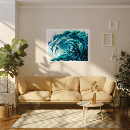 "Too Big" Textured Watercolor Wave Poster