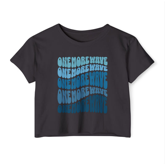ONE MORE WAVE (Blue Wave) - Women's Crop Top