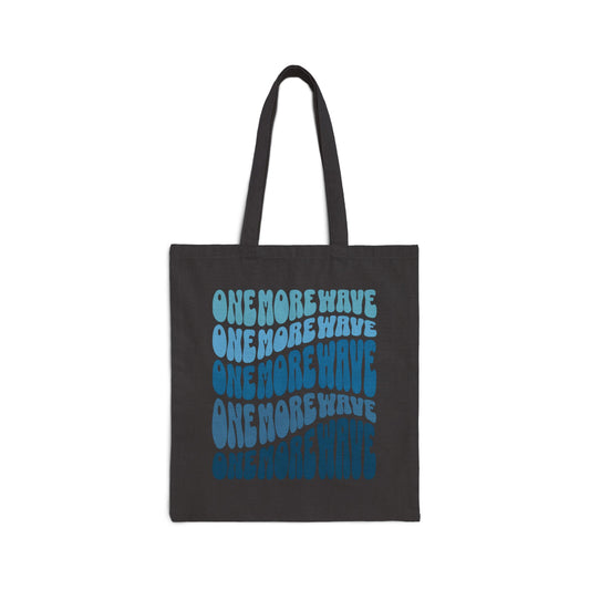 One More Wave (Blue Waves) Cotton Canvas Tote Bag