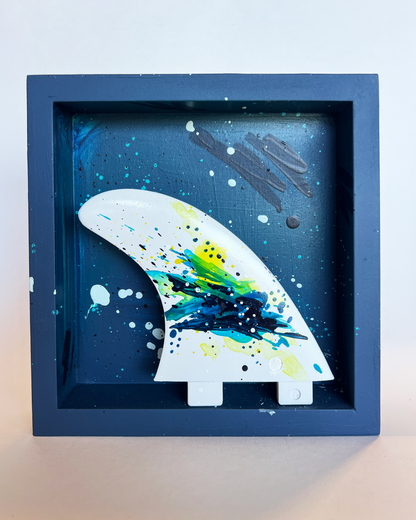 Fin Box — Original Painting Mixed Media Wall Sculpture No. 3/6 (Sanded & Painted Fin)
