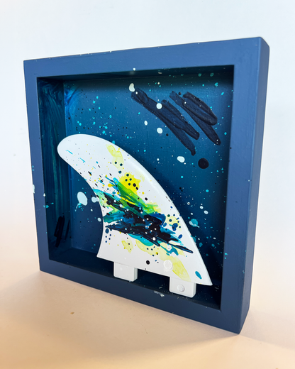 Fin Box — Original Painting Mixed Media Wall Sculpture No. 3/6 (Sanded & Painted Fin)
