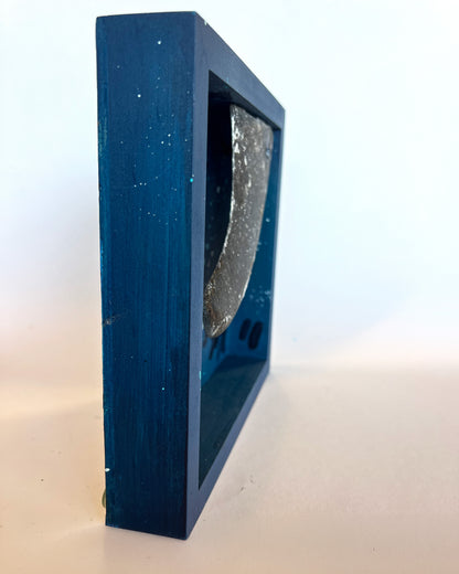 Fin Box — Original Painting Mixed Media Wall Sculpture No. 5/6 (Black Fin with Marine Encrustation)